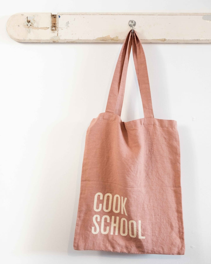 Cook School Washed Linen Tote Bag