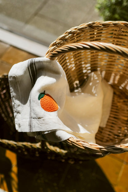 Margot Embroidered Linen Tea Towels