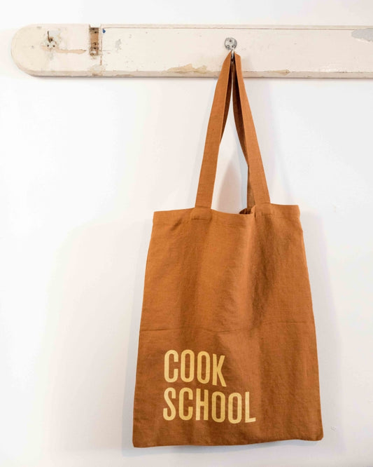 Cook School Washed Linen Tote Bag