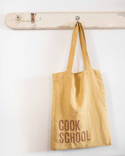 Cook School Washed Linen Tote Bag